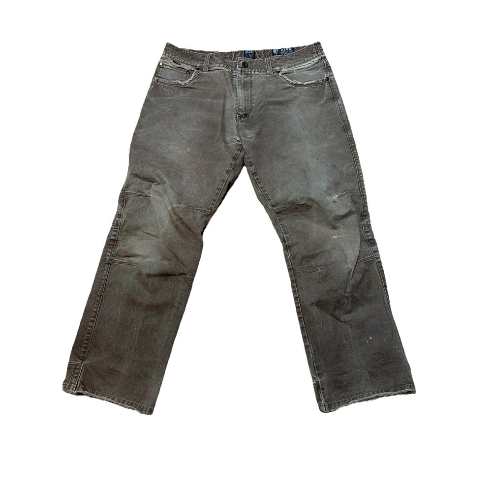 Kuhl Rydr Patina Khaki Canvas Pants Size 36x30 FLAWS Grunge Distressed